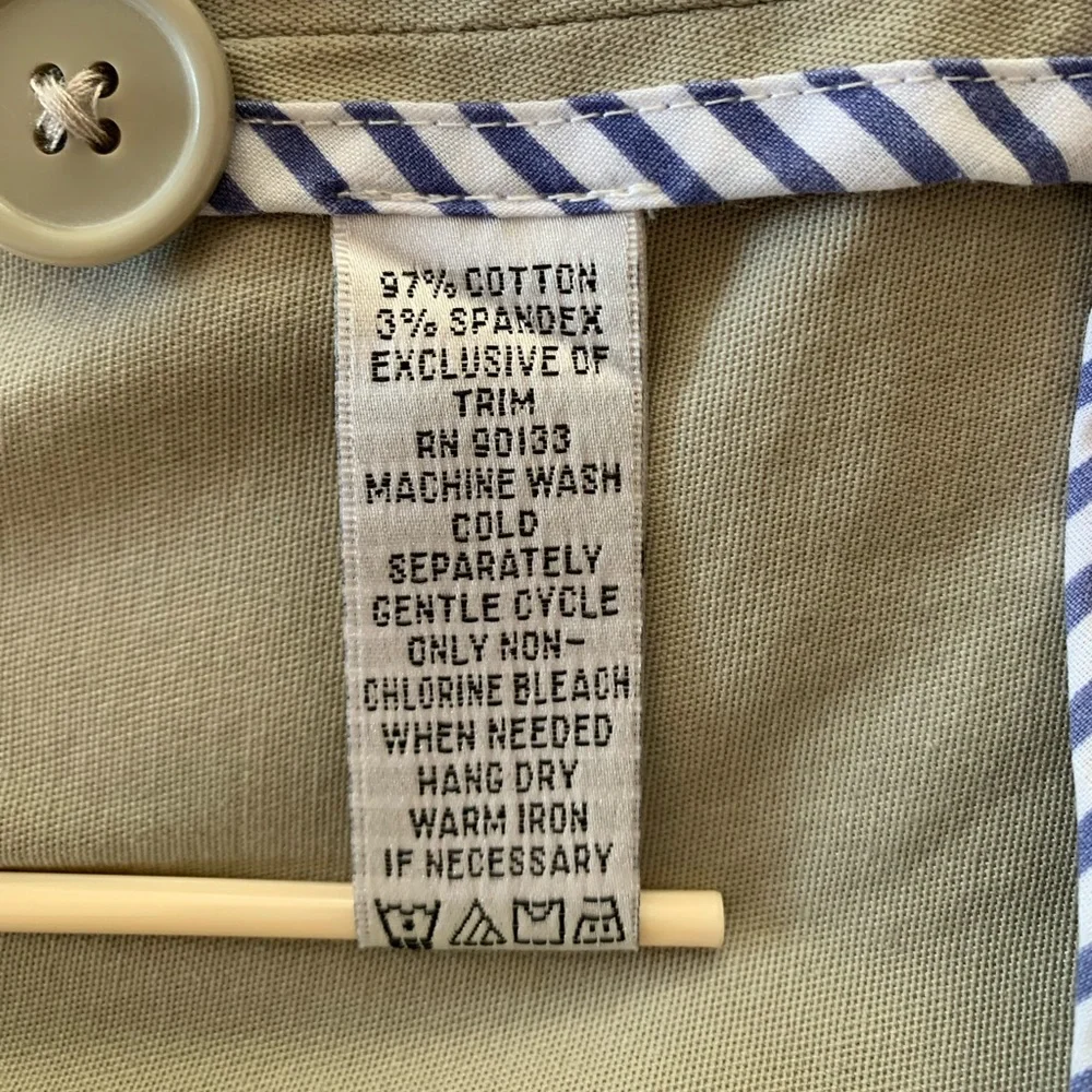 Joan Rivers (QVC) Double Breasted Short Trench Coat ~ Khaki Cotton ~ Size M - Picture 13 of 16